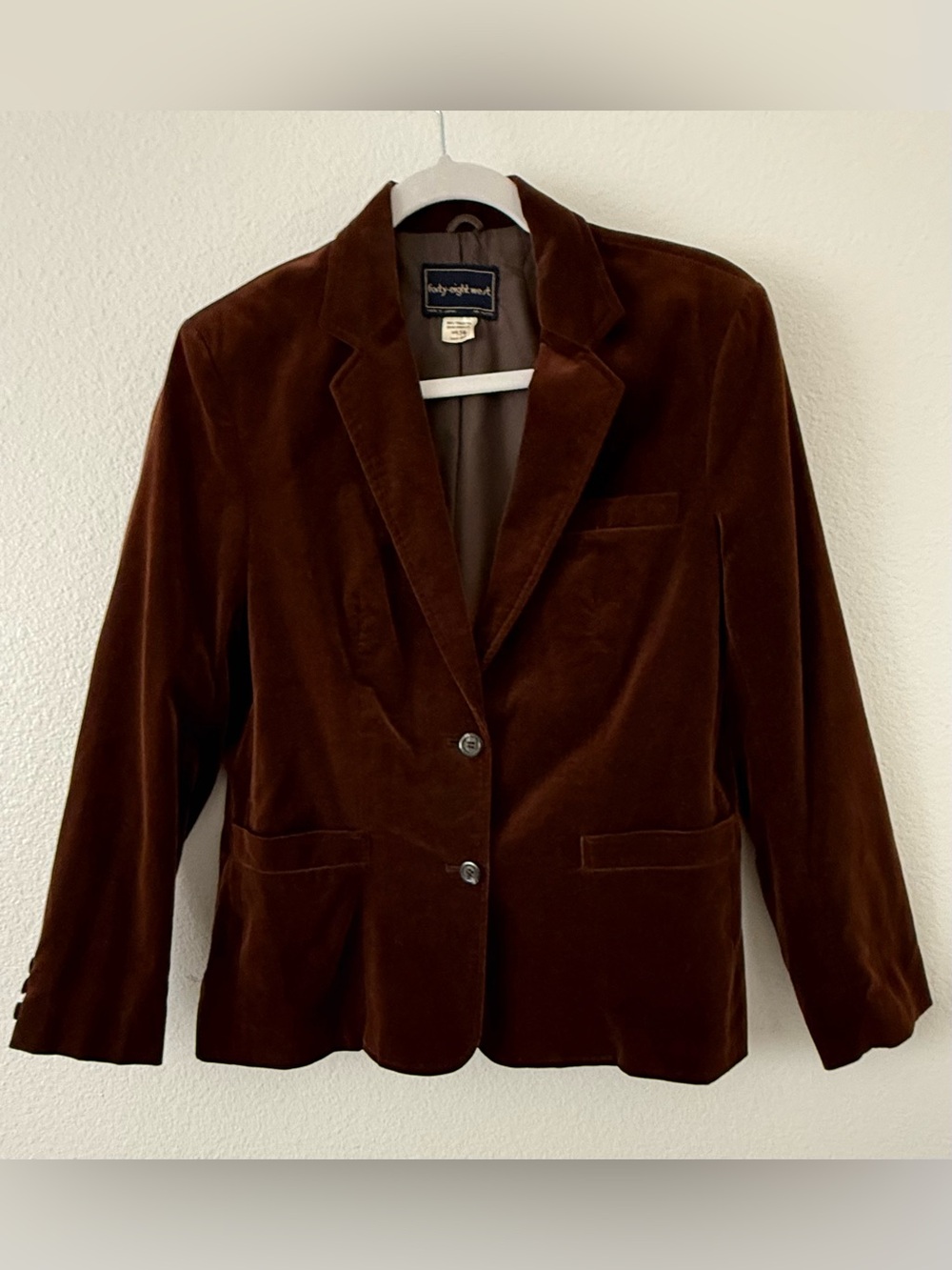 Forty-eight West jacket brown velvet size M 100% cotton natural fiber preloved